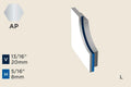 KW-T — Wall Protection Profiles – 8mm (5/16") – End Cap Left for KW-Q (L-dir) – Polished