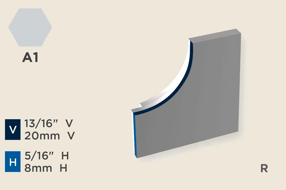 KW-T — Wall Protection Profiles – 8mm (5/16") – End Cap Right for KW-Q (R-dir) – Silver