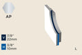 KW-T — Wall Protection Profiles – 10mm (3/8") – End Cap Left for KW-Q (L-dir) – Polished