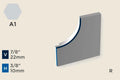 KW-T — Wall Protection Profiles – 10mm (3/8") – End Cap Right for KW-Q (R-dir) – Silver