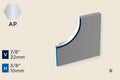 KW-T — Wall Protection Profiles – 10mm (3/8") – End Cap Right for KW-Q (R-dir) – Polished