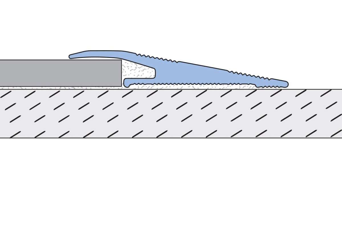 KR-B — Ramp Profile – 7mm (9/32") – Countersunk – Retrofit/ADA – Silver