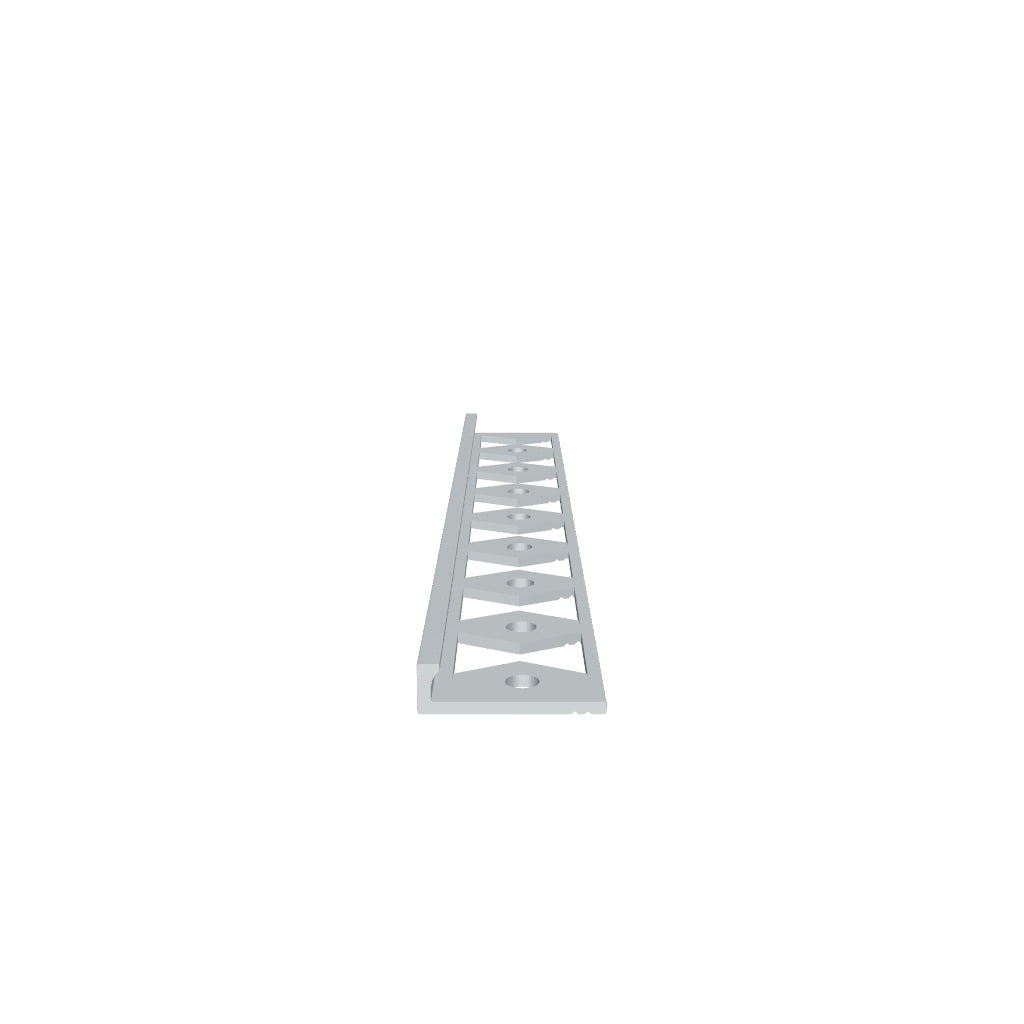 KO-A — Original Floor Profile – Edge Trim – 2.5mm (3/32") – Punched – Natural Aluminum